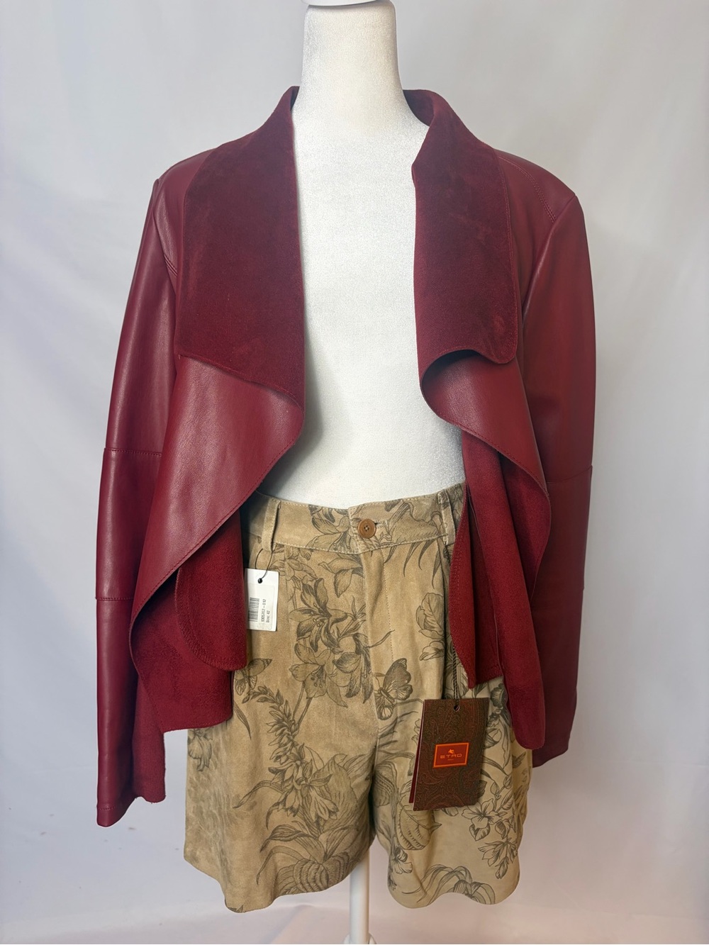 bagatelle Red Draped Leather Jacket